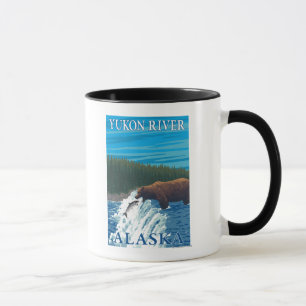 Mug Pêche d'ours en rivière - le fleuve Yukon, Alaska