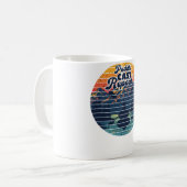 Mug Pêche en Kayak Rame Retro Coucher de Soleil (Devant gauche)