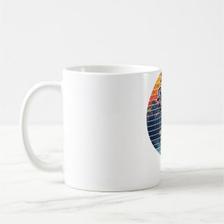 Mug Pêche en Kayak Rame Retro Coucher de Soleil