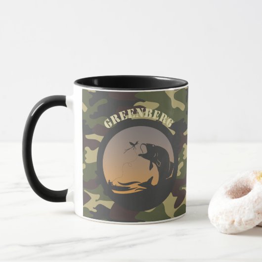 Mug Pêche et camouflage (Avec donut)