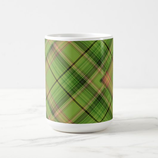 Mug Pêche et Plaid vert (superposé) (Centre)