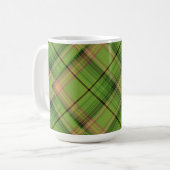 Mug Pêche et Plaid vert (superposé) (Devant gauche)