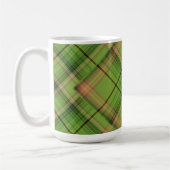 Mug Pêche et Plaid vert (superposé) (Gauche)