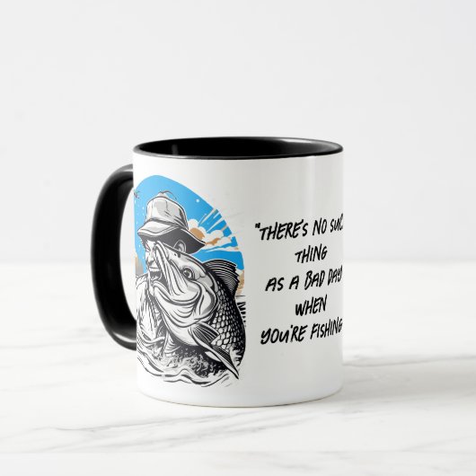 Mug Pêche Happy Big Fish Catch Devis (Devant gauche)