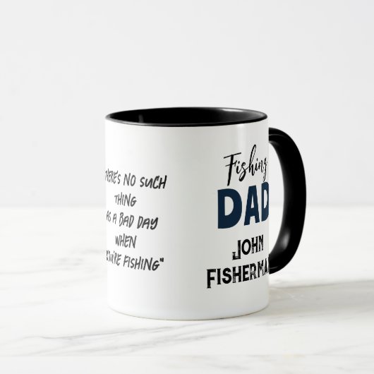 Mug Pêche Happy Big Fish Catch Devis (Devant droit)