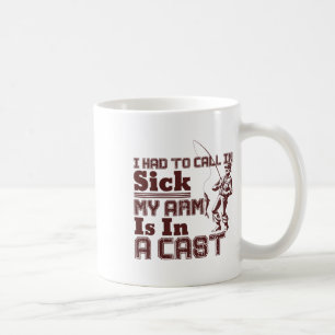 Mug Pêche J'ai dû me déclarer malade Mon bras est dans
