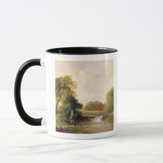 Mug Pêche : Jouant un poisson (huile sur la toile) (Gauche)