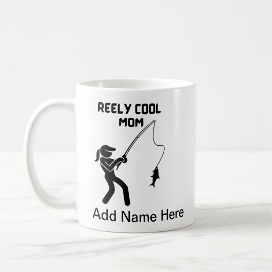Mug Pêche maman avec option de nom personnalisé (Gauche)