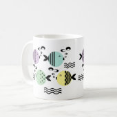 Mug Pêche sans mer abstrait scandinave marine moderne (Devant gauche)