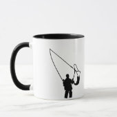Mug Pêche - Silhouette de quelqu'un pêchant (Gauche)