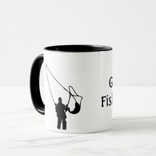 Mug Pêche - Silhouette de quelqu'un pêchant (Devant gauche)