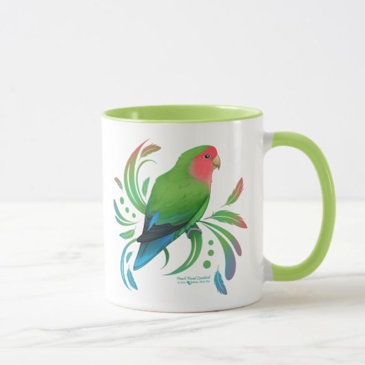 Mug Pêche verte face à l'oiseau (Droite)