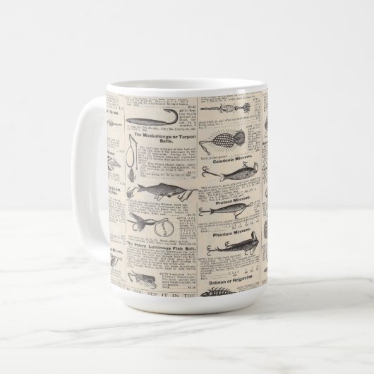 Mug Pêche vintage leures : pêcheur d'antiquité des ann (Devant gauche)