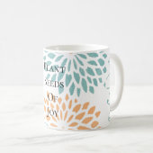Mug Pêcher Aqua Floral Fleuris Joindre Poème (Devant droit)
