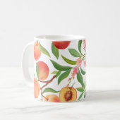 Mug Pêcher le Motif Vintage de fruits tropicaux. (Devant gauche)