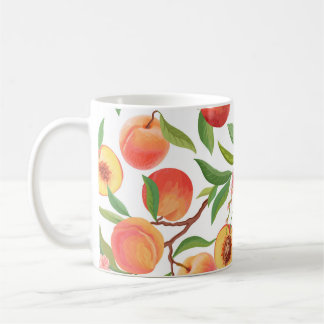 Mug Pêcher le Motif Vintage de fruits tropicaux.