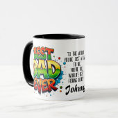 Mug Pêcher meilleur papa jamais poisson Citation Graff (Devant gauche)