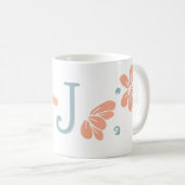 Mug Pêcher Pétale Florale initiale Musique (Devant droit)