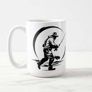 Mug Pêcheur à la mouche personnalisé SVG et canne