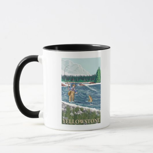 Mug Pêcheur à la mouche - West Yellowstone, Montana (Gauche)