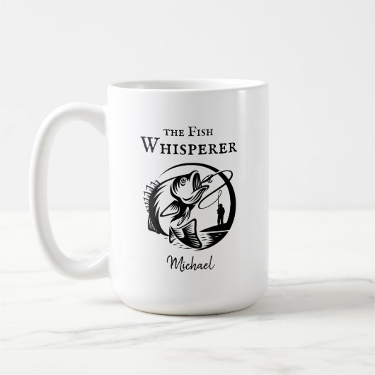 Mug Pêcheur amusant de Whisper de poisson avec n'impor (Gauche)