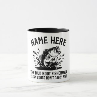 Mug Pêcheur de Bass à Grande Bouche au Nom Personnalis