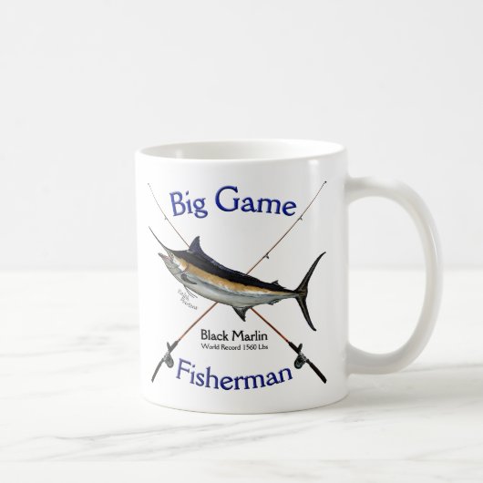Mug Pêcheur Marlin noir de grand jeu (Droite)