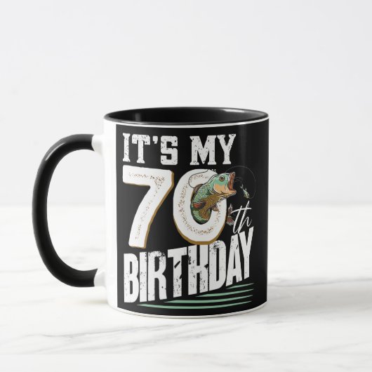 Mug Pêcheur pêcheur âgé de 70 ans 70e (Gauche)