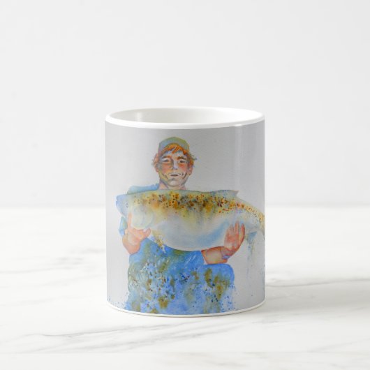 Mug Pêcheur peinture d'aquarelle cadeau de pêche pour  (Centre)