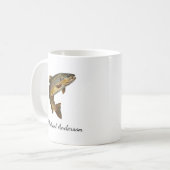 Mug Pêcheur personnalisé - Conception de pêche à la tr (Devant gauche)