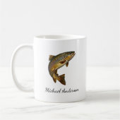 Mug Pêcheur personnalisé - Conception de pêche à la tr (Gauche)