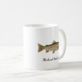 Mug Pêcheur personnalisé - Conception de pêche à la tr (Devant droit)