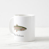 Mug Pêcheur personnalisé - Conception de pêche à la tr (Devant gauche)