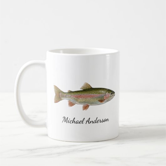 Mug Pêcheur personnalisé - Conception de pêche à la tr (Gauche)