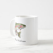 Mug Pêcheur personnalisé - Conception de pêche à la tr (Devant gauche)