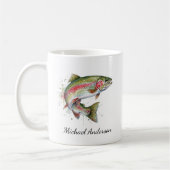 Mug Pêcheur personnalisé - Conception de pêche à la tr (Gauche)