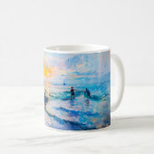 Mug Pêcheurs au coucher du soleil  Scène côtière impre (Devant droit)