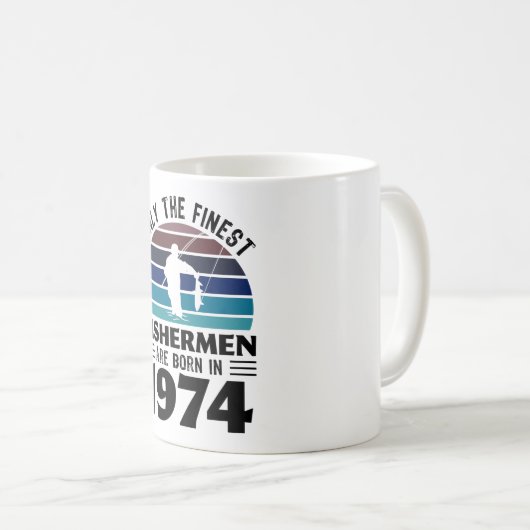 Mug Pêcheurs nés en 1974 50e anniversaire Cadeaux de p (Devant droit)