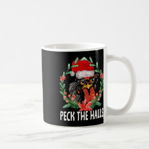 Mug Peck The Halls Poulet Flocons de Neige Noël Santa