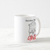 Mug Peckers de poulet unir la machine à écrire Humour  (Devant droit)
