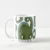 Mug Peek-A-Boo Green Octopus Nom personnalisé Enfants (Gauche)