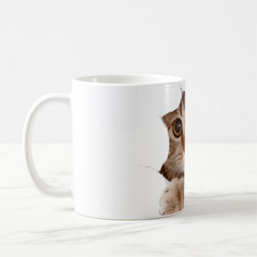 Mug Peek-a-Mew - Adorable visage de chat (Gauche)