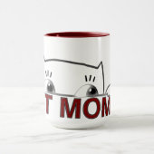 Mug Peeking Black Cat Mom Minimalist Coffee (Centre)