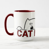 Mug Peeking Black Cat Mom Minimalist Coffee (Gauche)