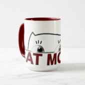 Mug Peeking Black Cat Mom Minimalist Coffee (Devant gauche)