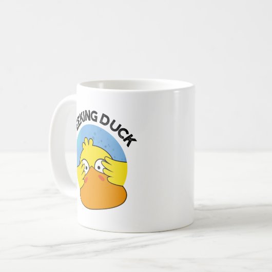 Mug Peeking Canard Funny Animal Chinois Plat Pun (Devant gauche)
