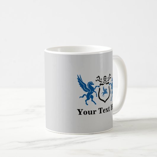 Mug Pegasus bleu fait sur commande (Devant droit)