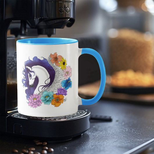 Mug Pegasus Noir Floral