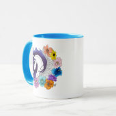 Mug Pegasus Noir Floral (Devant gauche)