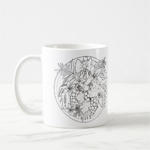 Mug Peignez l'image vous-même d'un motif tropical